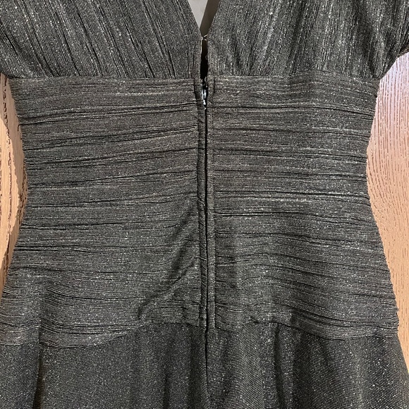 Vintage Morton Myles I. MAGNIN 80s Olive Green Gold Metallic Layered Dress Sz-XS - Picture 7 of 13